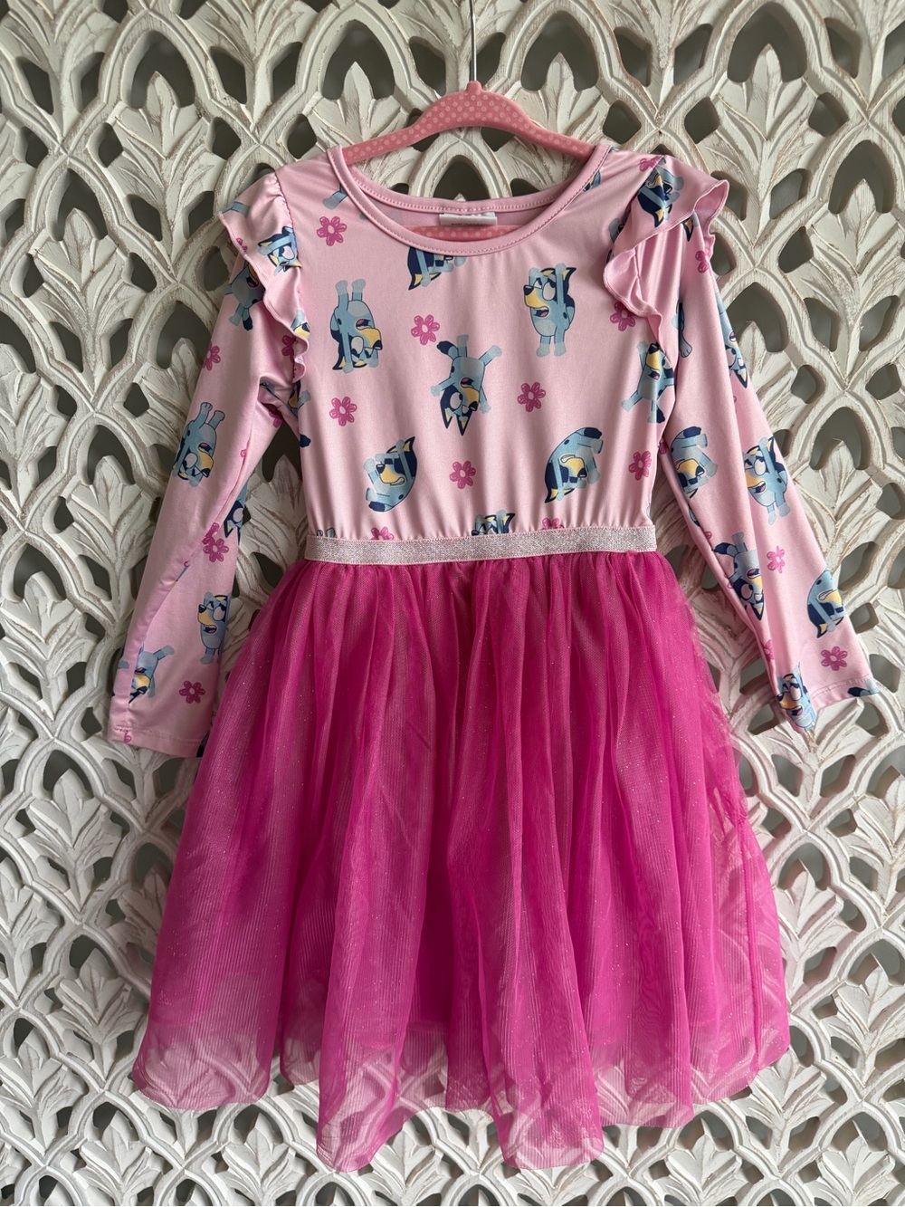 Bluey Long-Sleeve Tulle Skirt Dress, 5T